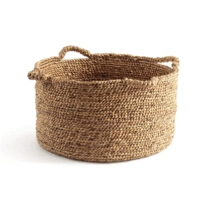 Low Round Water Hyacinth Woven Basket